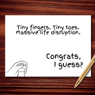 Tarjeta Llegó el verdadero caos - Gracioso Baby Shower