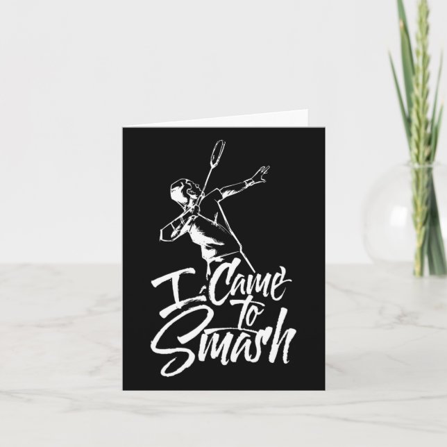 Tarjeta Llegué A Smash Team Player Badminton Shuttle Spor (Anverso)