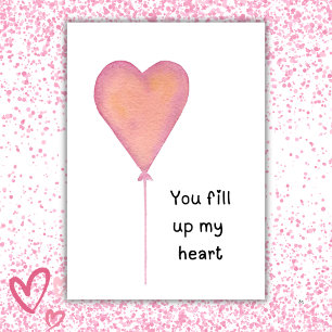 Tarjeta Llenas mi corazón – Acuarela de San Valentín