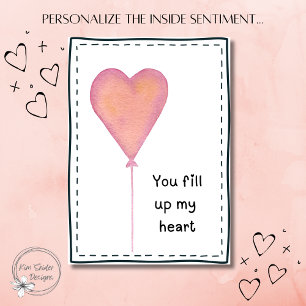 Tarjeta Llenas mi corazón – Acuarela de San Valentín