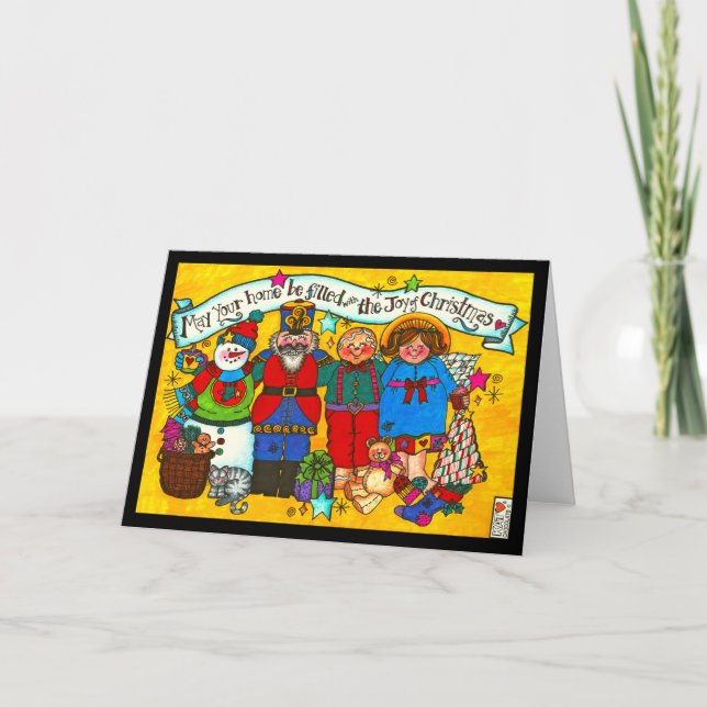 Tarjeta Lleno de la carta de la alegría de los Navidades (Anverso)