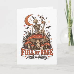 Tarjeta Lleno de Rabia Capricho Esqueleto Hongo Halloween