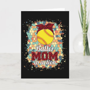 Tarjeta Ller Mom En Acción - Leopard Softll Mom Tee Para M