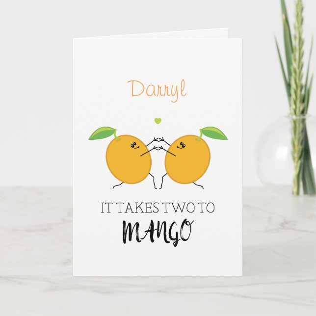 Tarjeta Lleva dos al baile del tango de mango (Anverso)