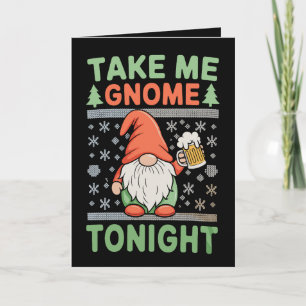 Tarjeta Llévame Gnomo Esta Noche Hogar Navidad Xmas Feo