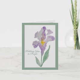 Tarjeta Llevándote en Oración | Iris Púrpura Oración