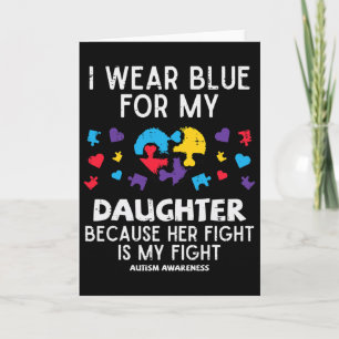 Tarjeta Llevo Azul Para Hija Lucha Conciencia Del Autismo