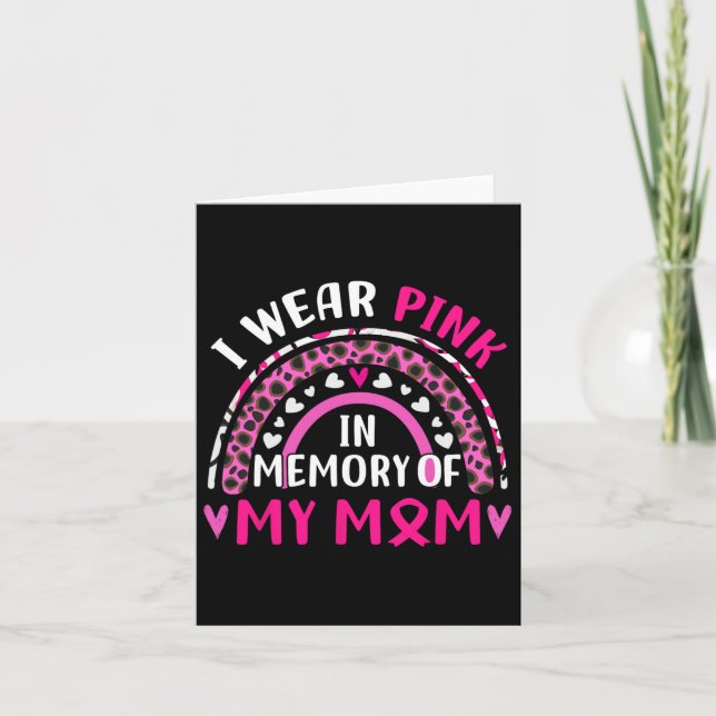 Tarjeta Llevo El Rosa En Memoria De Mi Mamá Con El Cáncer  (Anverso)