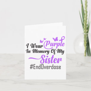 Tarjeta Llevo Morado En Memoria De Mi Hermana Sobredosis C