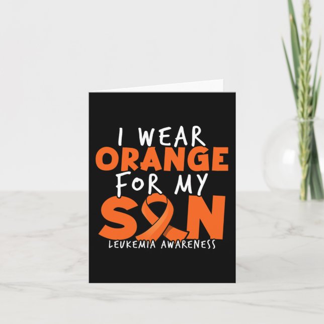 Tarjeta Llevo Naranja Para Mi Hijo. Naranja Leucemia Aware (Anverso)