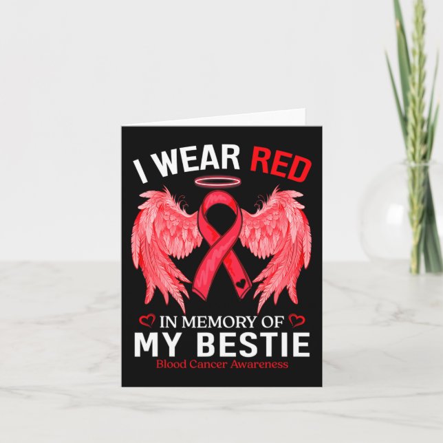 Tarjeta Llevo Rojo En Memoria De La Conciencia Del Cáncer  (Anverso)