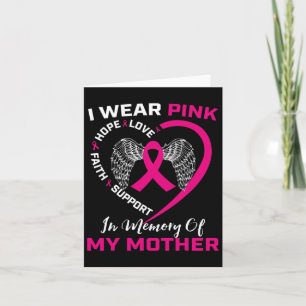 Tarjeta Llevo Rosa En Memoria De Mi Mamá Cáncer De Mama