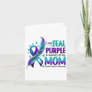 Tarjeta Llevo Turquesa Púrpura En Memoria De Mi Mamá Conci