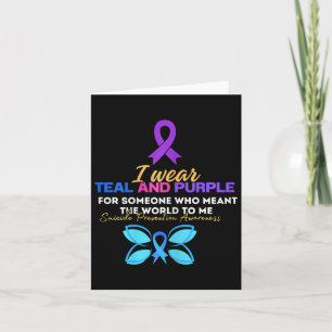 Tarjeta Llevo Verde Azulado Y Morado En Memoria Prevención