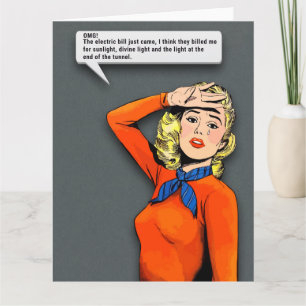 Tarjeta Llorar de mujeres de arte pop