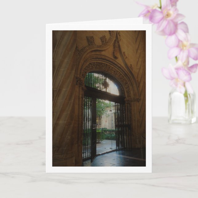 Tarjeta Llotja de la Seda Entrance, Valencia City, España (Orquídea)