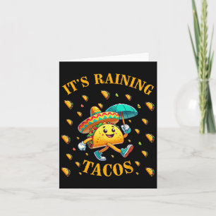 Tarjeta Llueve Tacos Funny Taco ama a los niños Chicas Bo