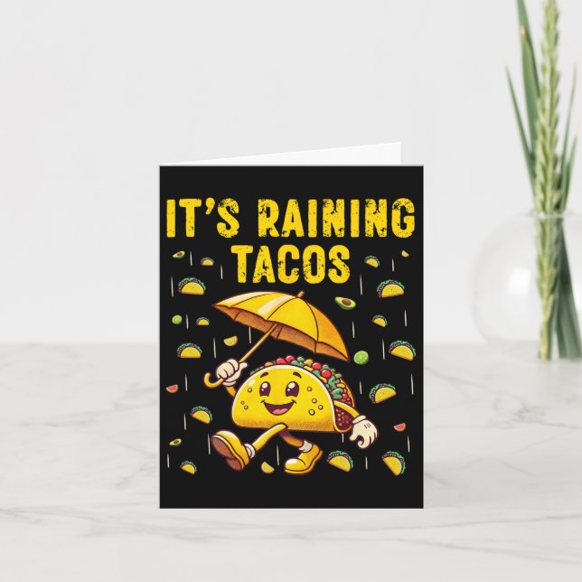 Tarjeta Llueve Tacos Funny Taco ama a los niños Chicas Bo (Anverso)