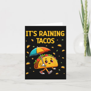 Tarjeta Llueve Tacos Funny Taco ama a los niños Chicas Bo