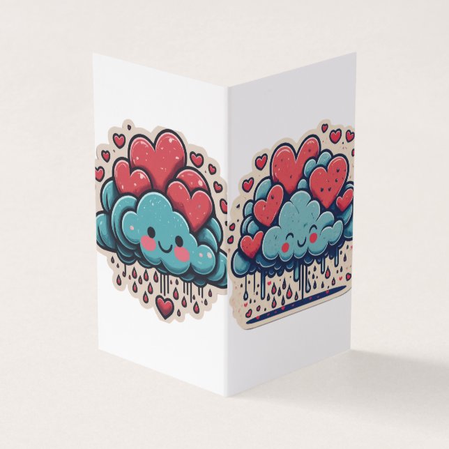 Tarjeta Lluvia cardíaca alegre (Exterior)