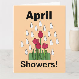 Tarjeta Lluvia de Abril Flor Floral de Margarita Rosa