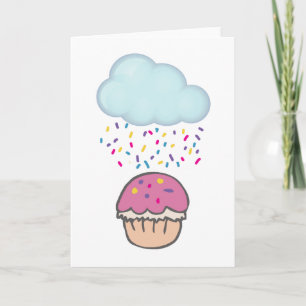 Tarjeta Lluvia de Purpurina en Cupcake