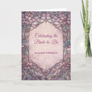 Tarjeta Lluvia de Regalos de Boda Vidrio Emplomado Floral