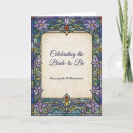 Tarjeta Lluvia de Regalos Nupciales de Vidrio Emplomado Ar