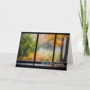 Tarjeta Lluvia de simpatía Otoño Ventana lluviosa 