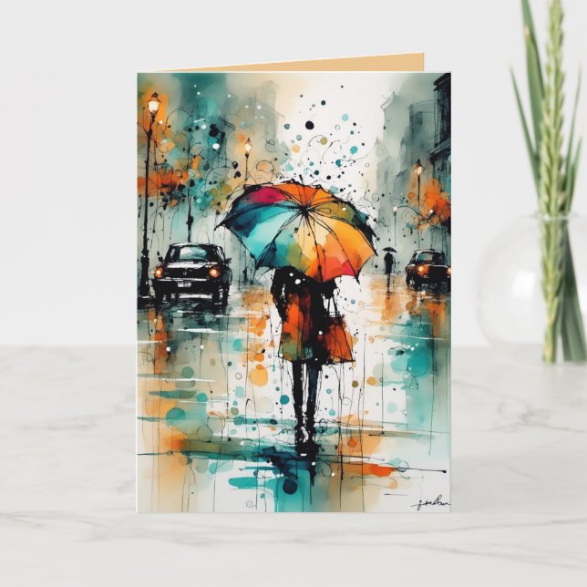 Tarjeta Lluvia Veraniega En La Ciudad 2 (Anverso)