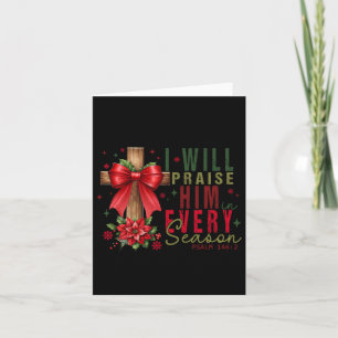 Tarjeta Lo Alabaré En Cada Temporada Navidad Cristiana