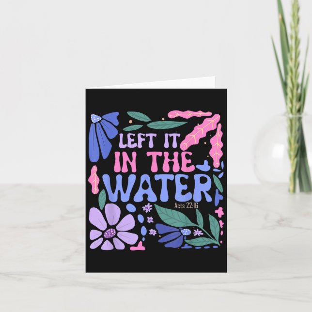 Tarjeta Lo Dejó En El Baptismo Del Agua, El Bautizado Cris (Anverso)