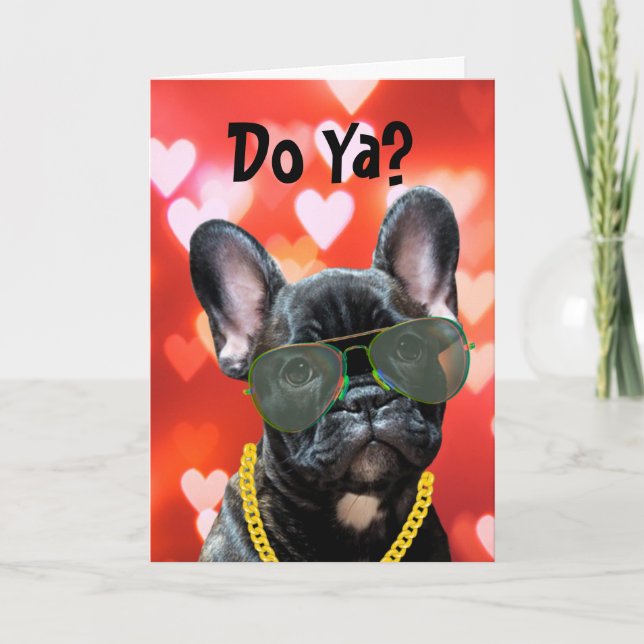 Tarjeta ¿Lo Haces? Beso Francés? Perro de San Valentín Vib (Anverso)
