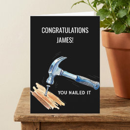 Tarjeta Lo Hiciste Genial Martillo Clavo Felicitaciones