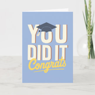 Tarjeta Lo Lograste Felicidades Gorra de Graduación Azul M