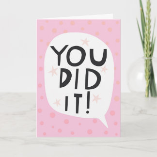 Tarjeta Lo Lograste Felicitaciones Rosa Intenso