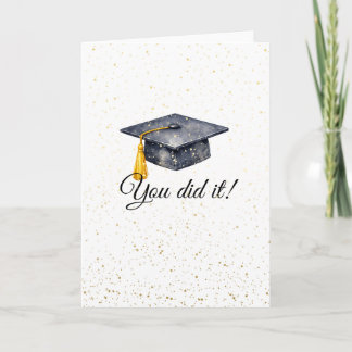 Tarjeta Lo Lograste Graduación Acuarela Gorro Graduado Sim