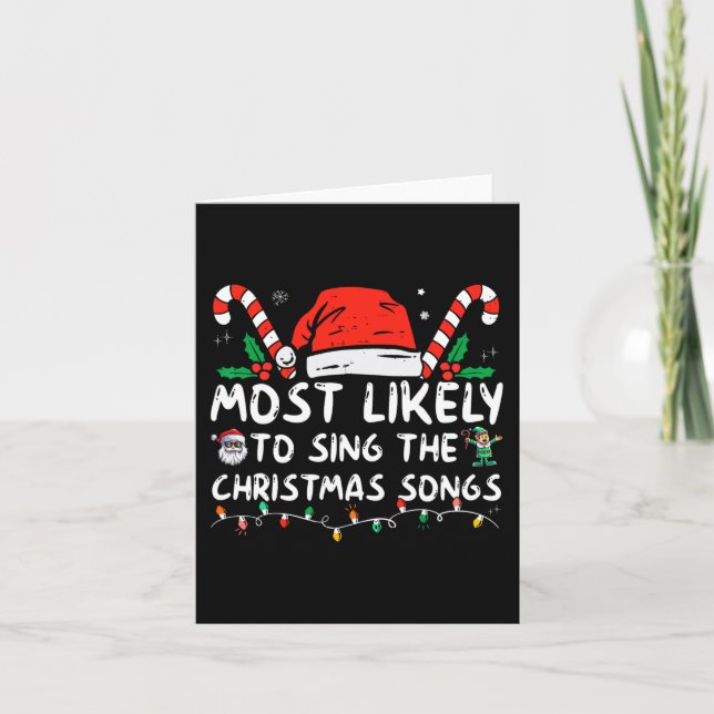 Tarjeta Lo Más Probable Es Cantar A Los Navidades De Canci (Anverso)