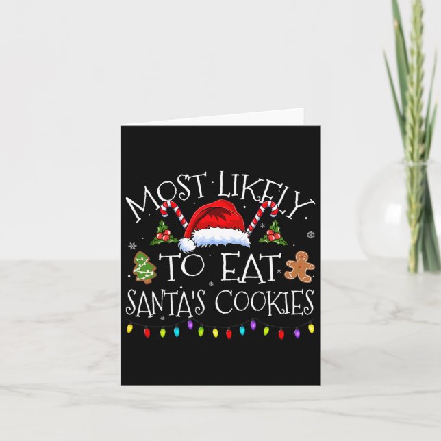 Tarjeta Lo Más Probable Es Comer Navidades Divertidos De A (Anverso)