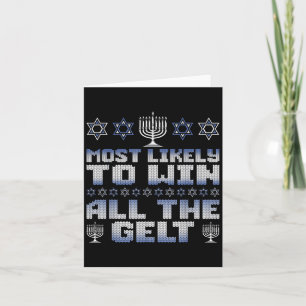 Tarjeta Lo Más Probable Es Ganar Todo El Gelt Hanukkah Coi