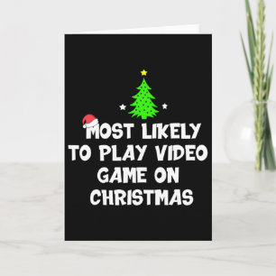 Tarjeta Lo Más Probable Es Jugar Un Videojuego Con Navidad