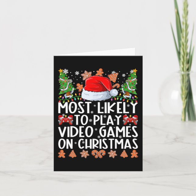 Tarjeta Lo Más Probable Es Jugar Videojuegos En La Familia (Anverso)