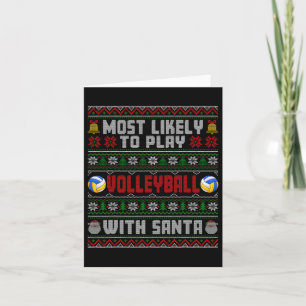 Tarjeta Lo Más Probable Es Jugar Voleibol Con Santa Xmas U