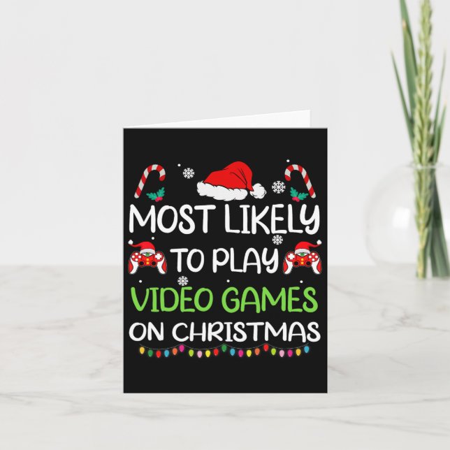 Tarjeta Lo Más Probable Para Los Navidades De Videojuegos  (Anverso)