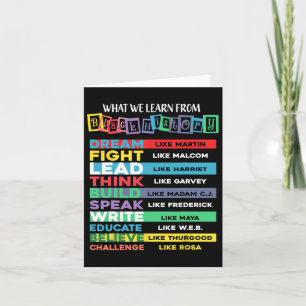 Tarjeta Lo que aprendemos de la historia negra de los afro