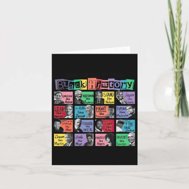 Tarjeta Lo que aprendemos del Pegatina de Historia Negra (Anverso)