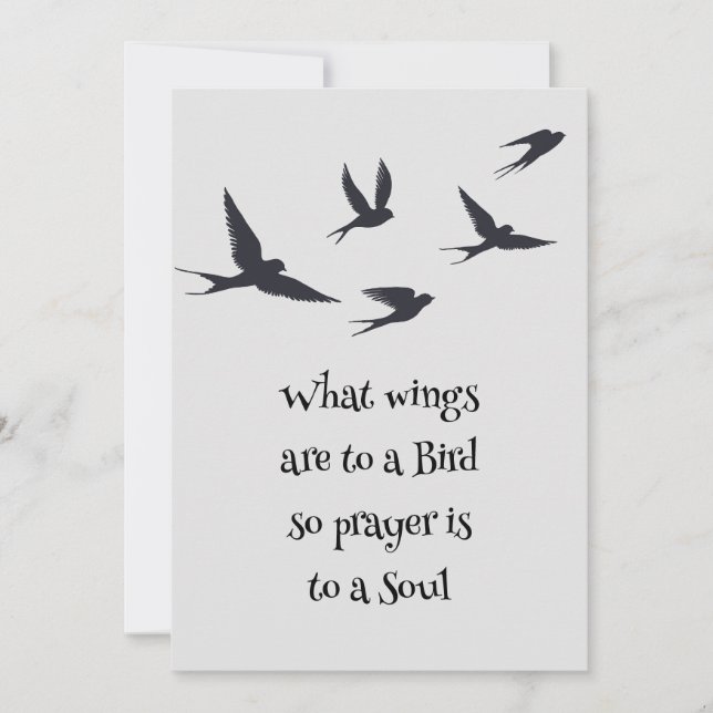 Tarjeta Lo que las alas son para una plegaria de pájaro es (Anverso)