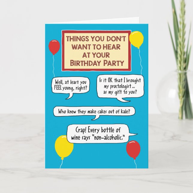 Tarjeta Lo que no quieres escuchar en tu fiesta de cumplea (Anverso)