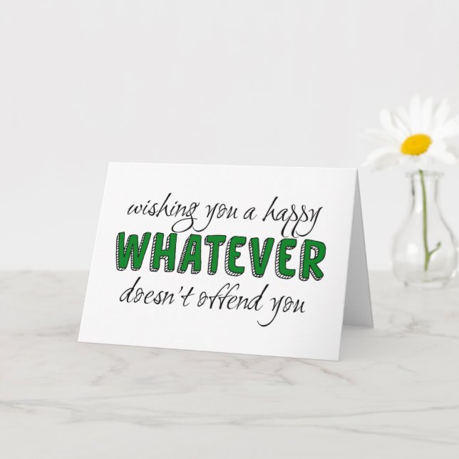 Tarjeta Lo que no te ofenda, políticamente correcto (Planta pequeña)