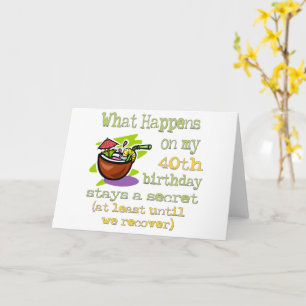 Tarjeta Lo que pasa en mis regalos graciosos de Fiesta de